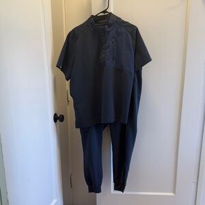 Figs Technical Collection Top and Joggers in Dark Harbor